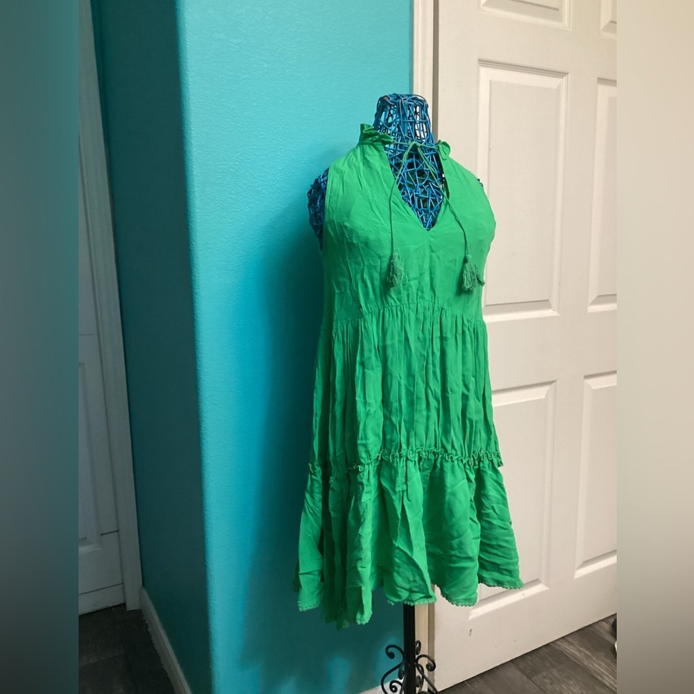 💥PRICE DROP💥 KASIA CHLOE GREEN RUFFLE MINI DRESS (2)